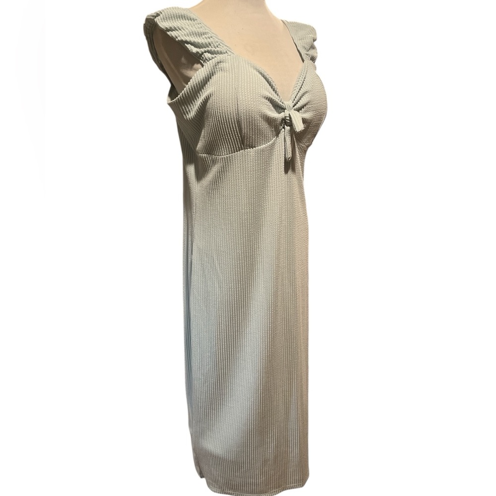 💚#2579 NWT NOBO Seafoam Green Ribbed Knot-Front Dress
